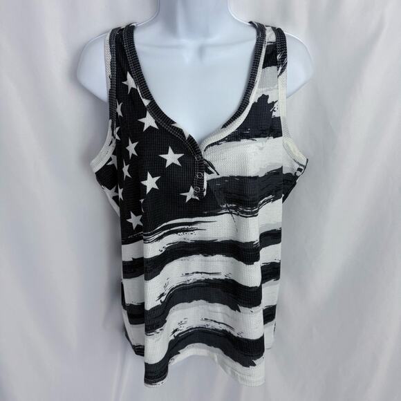 Waffle Knit Flag Tank Top Size 2XL - Picture 1 of 10